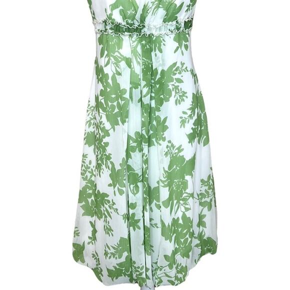 David's Bridal Strapless Floral Bubble Hem Dress Size 6 Empire Waist Babydoll - Picture 2 of 9